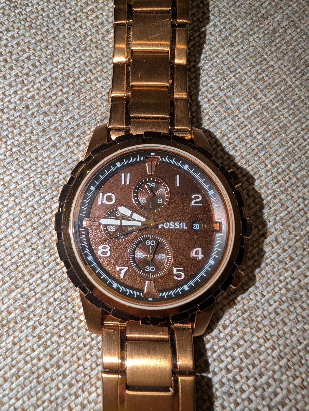 Fossil FS4645 Men’s Bronze Stainless Steel Watch excellent condition