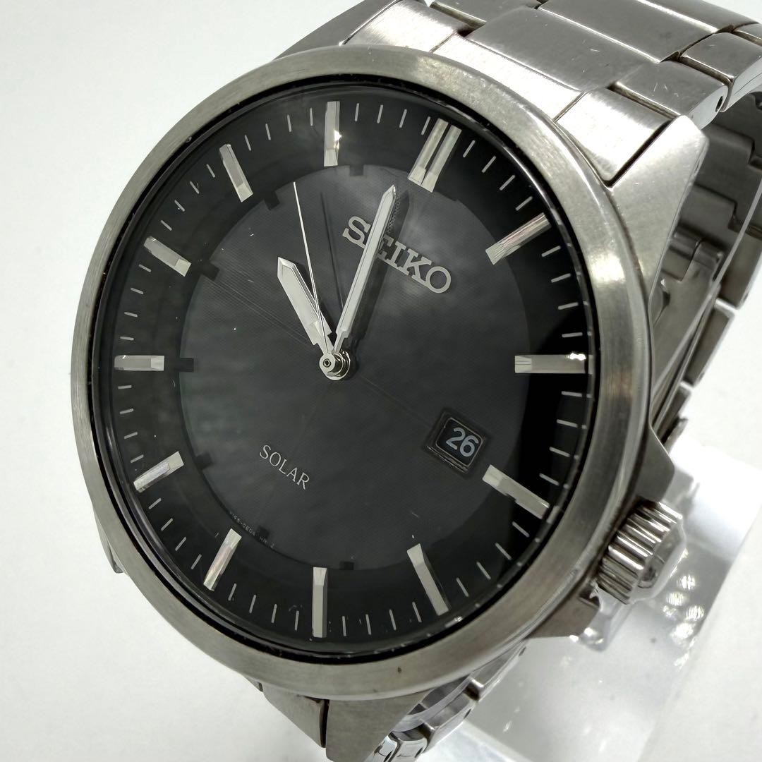 Running SEIKO Men s Solar Watch V145 0CB0 Black Dial