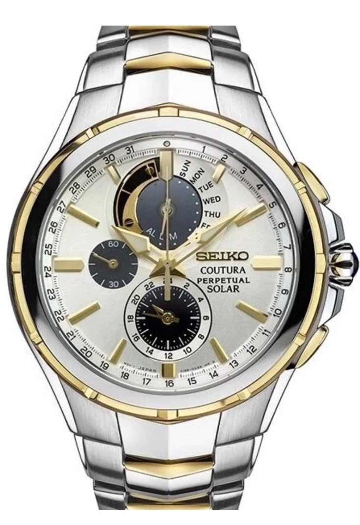 Seiko Coutura Solar Chronograph Two-Tone Stainless Steel Men’s Watch SSC560