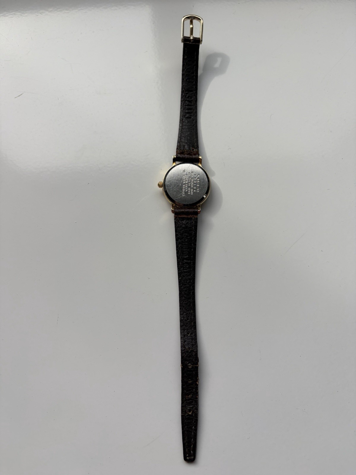 Vintage Women’s Citizen Watch With Brown Leather Strap/ Working/ New Battery