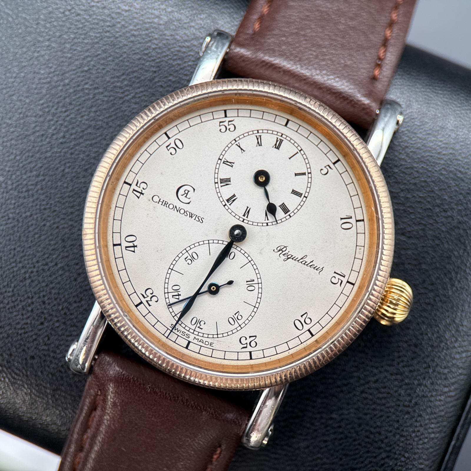 Chronoswiss Régulateur CH 6326 White Dial Stainless Steel & Bronze 38mm Watch