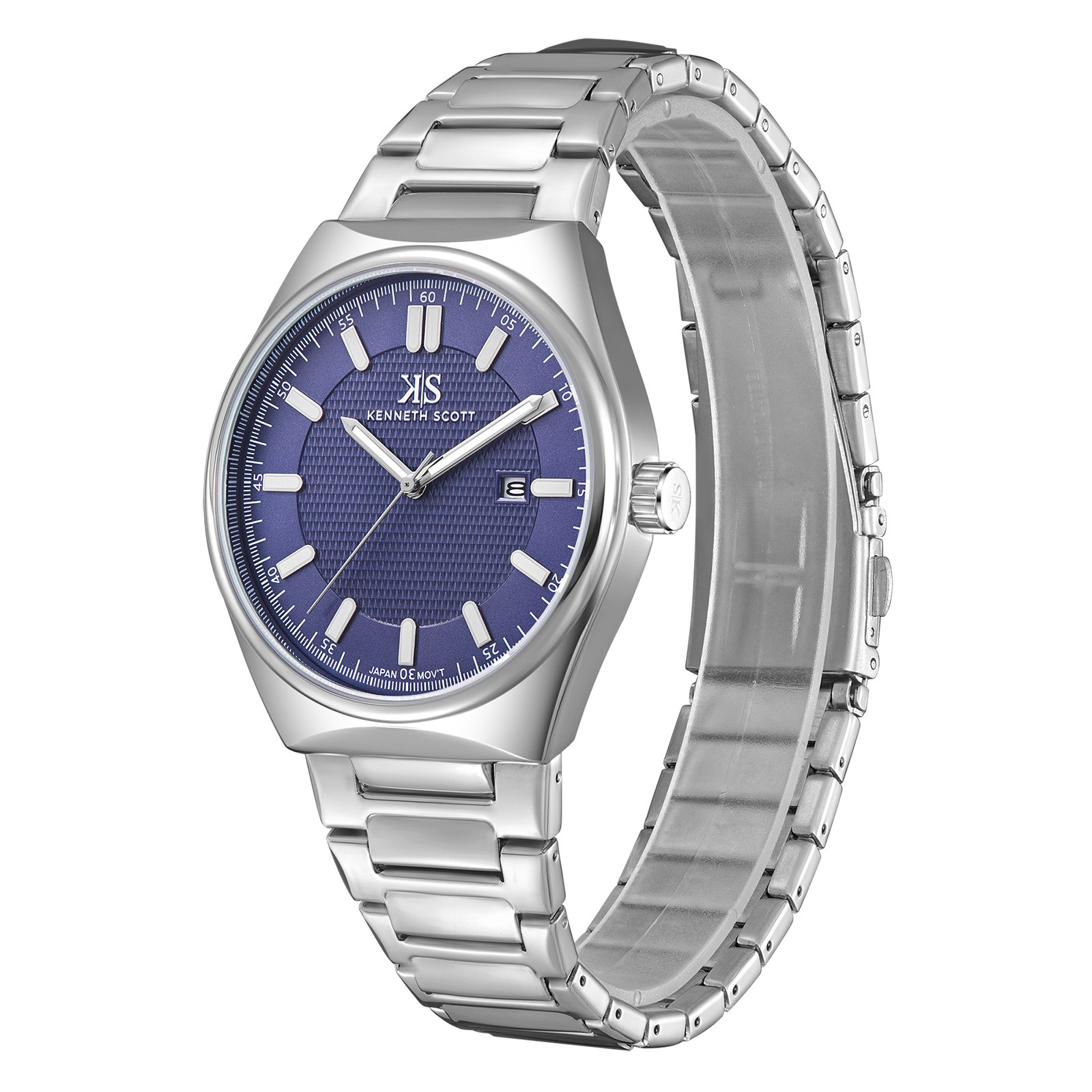 Kenneth Scott Men’s Analog Watch | Blue Dial, 42mm, 30 m (3 ATM)
