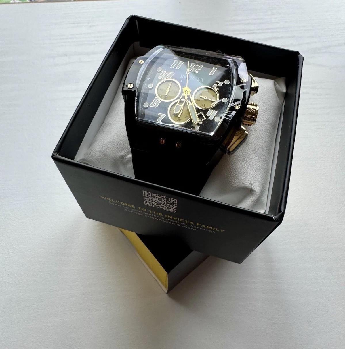 Invicta S1 Rally Vortce 49982 Men’s 47mm Chronograph Watch Black Gold New Box