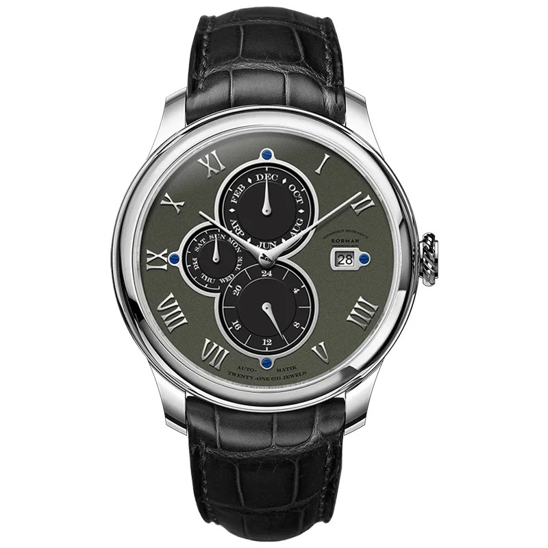 BORMAN Automatic Mechanical Men’s Watch Sapphire 50M Waterproof Leather BM18011