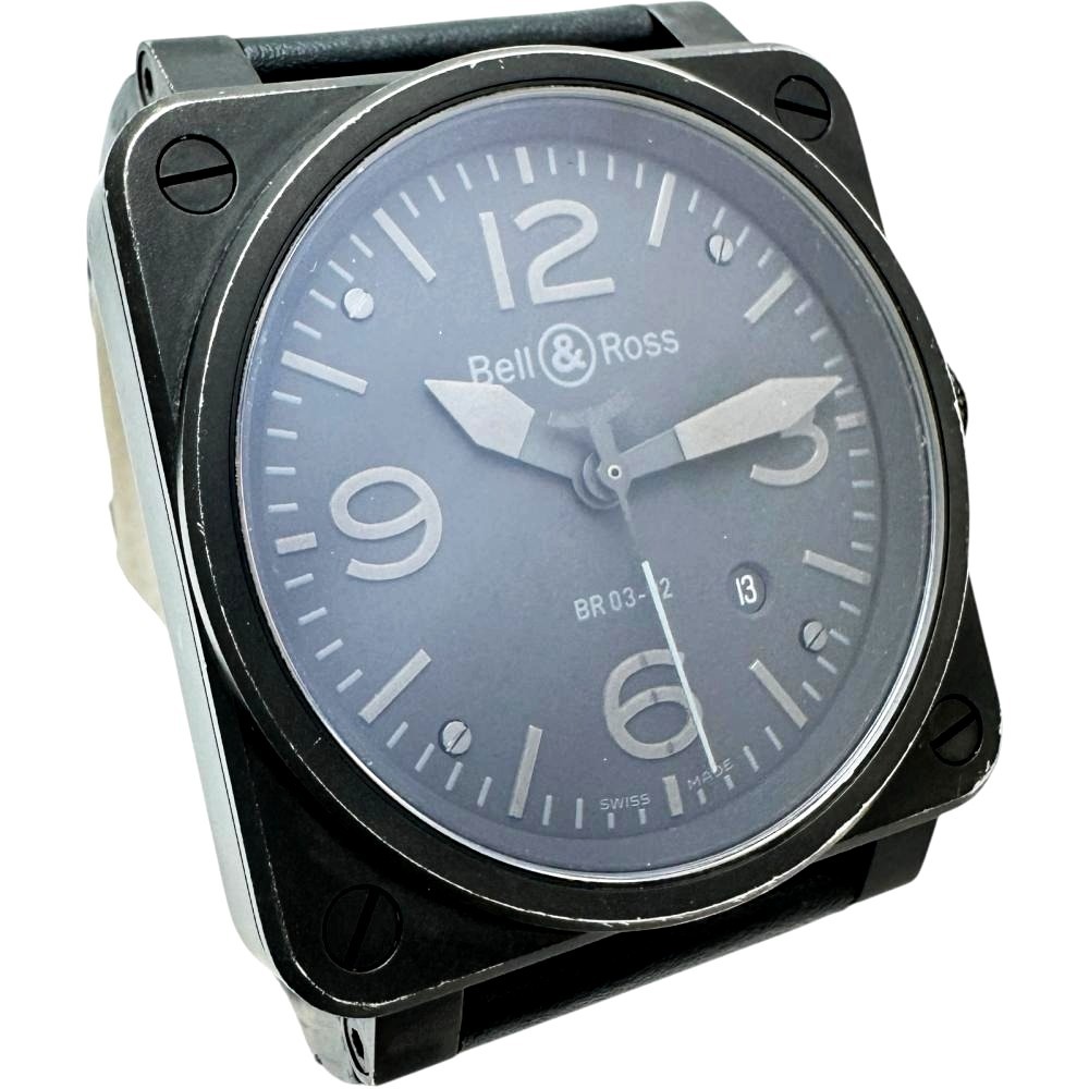Bell Ross BR03-92 Phantom Black Automatic 42mm Date Leather Men’s Watch