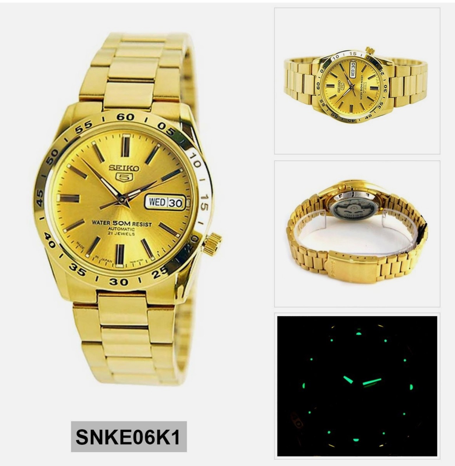 SEIKO 5 Automatic SNKE06K1 Gold Men’s Analog Sport Watch