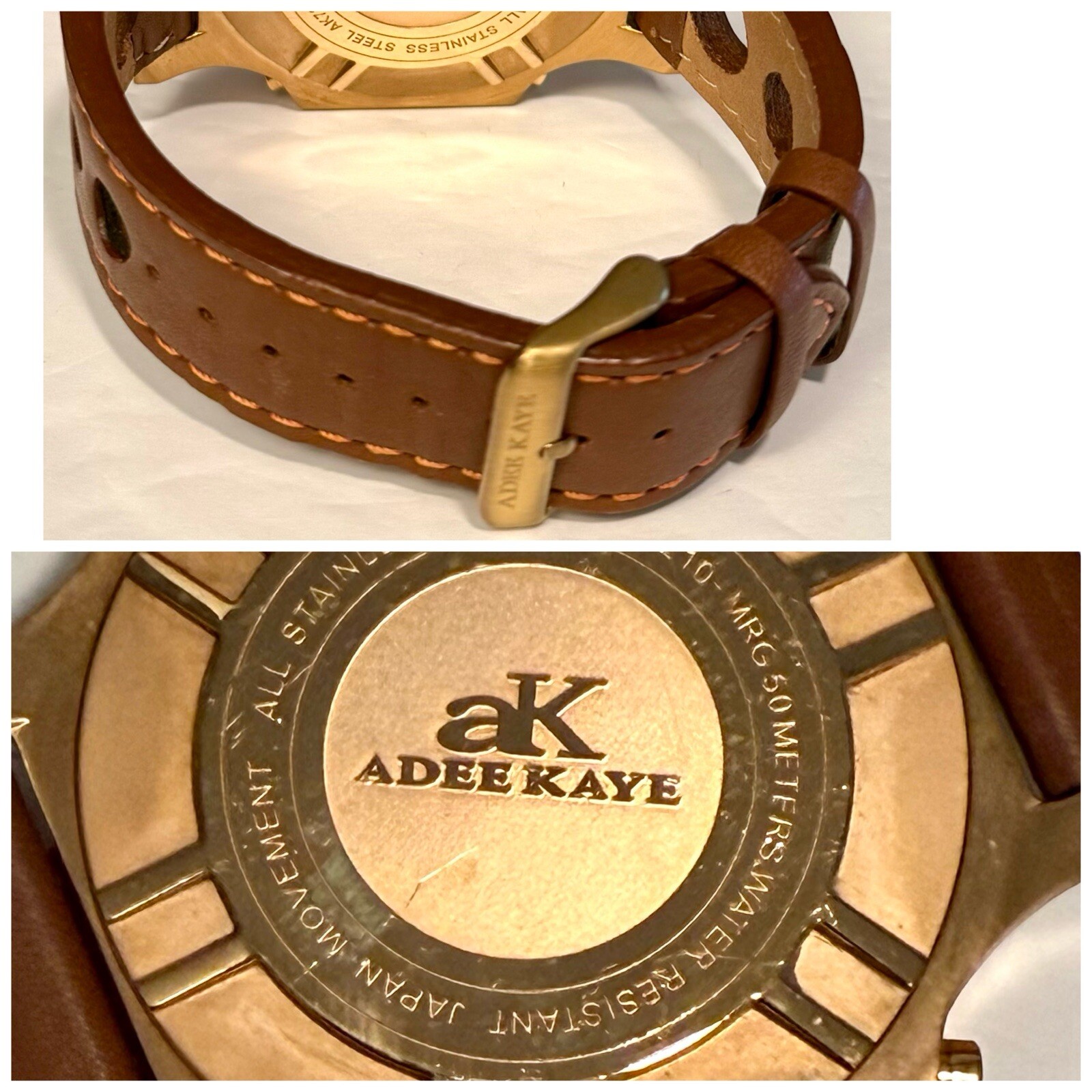 53mm Auto BIG FACE | Rosetone Case | Gray Dial | Orange Accents ADEE KAYE Watch