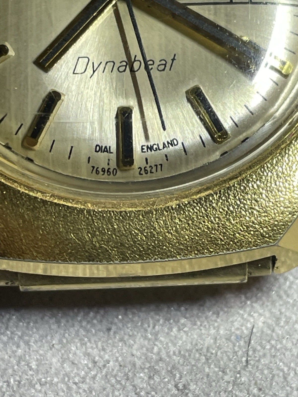 Vtg. Timex Electric Dynabeat, Dial England 76960-26277 Not Working Gold Plated