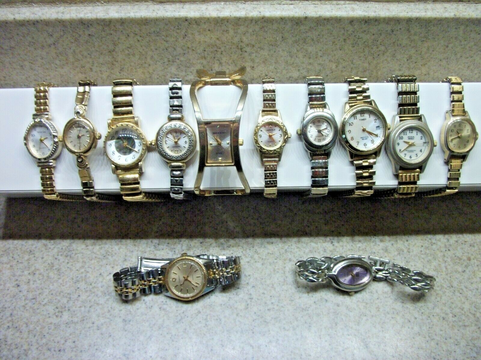COLLECTION OF 12 NICE LADIES WATCHES , ACQUA, TIMEX INDIGLO, WESTCLOX, MASSINI