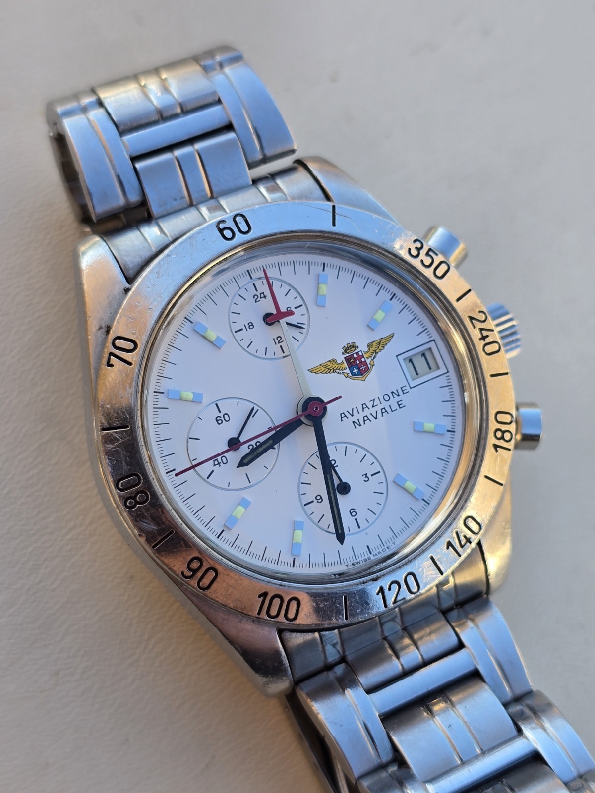 vintage chronograph watch DPW Naval Aviation Automatic Lemania 5100