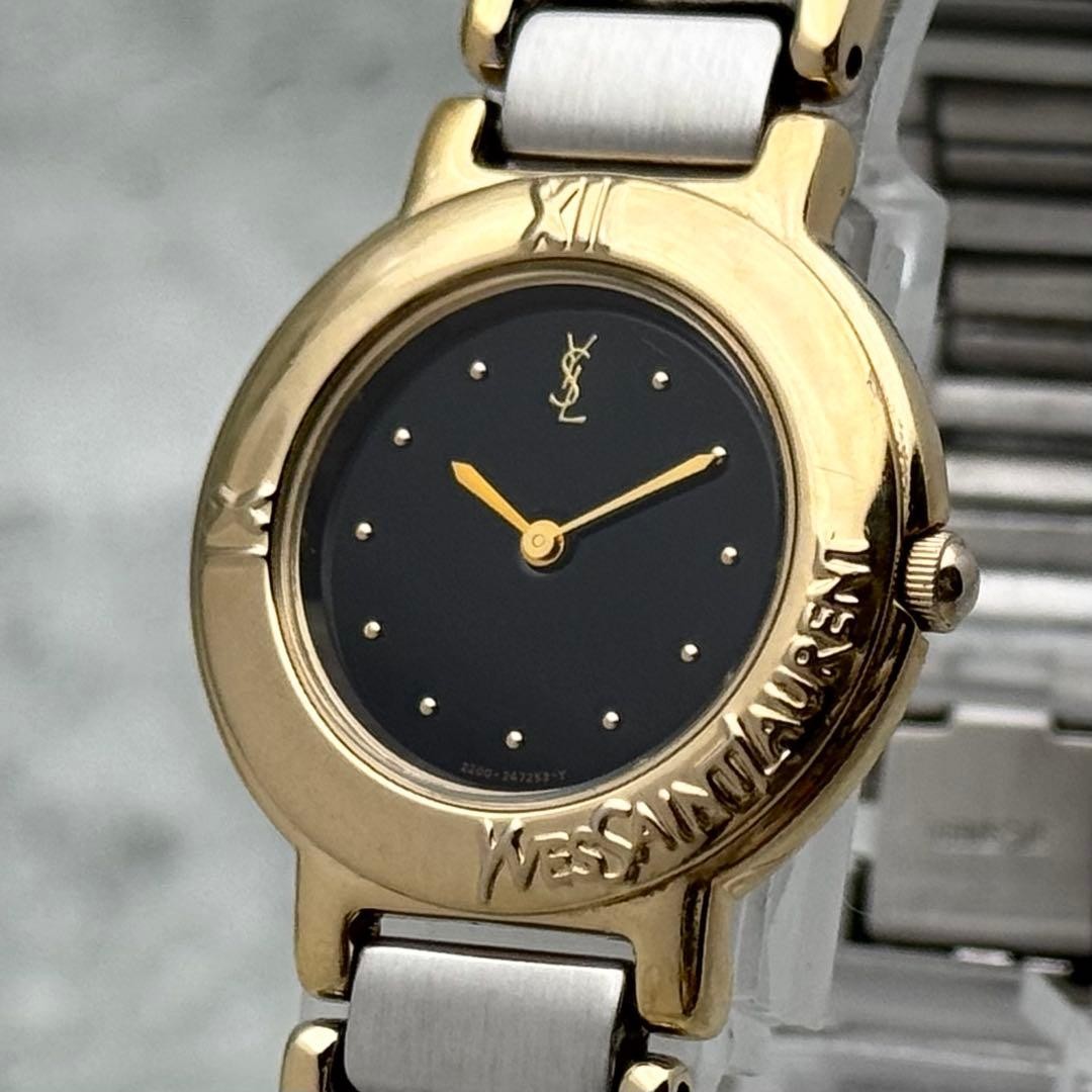 Yves Saint Laurent YSL 2200-229789Y Black Roman Dial Quartz Watch