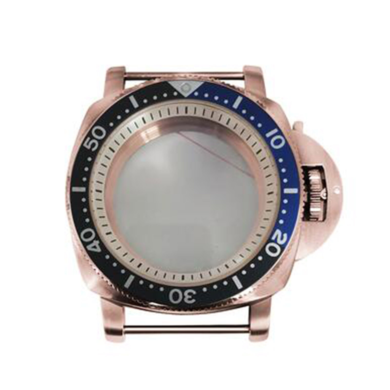 42mm PVD Rose Gold Watch Case Bezel White Inner Shadow Fit For NH35/36 Movement