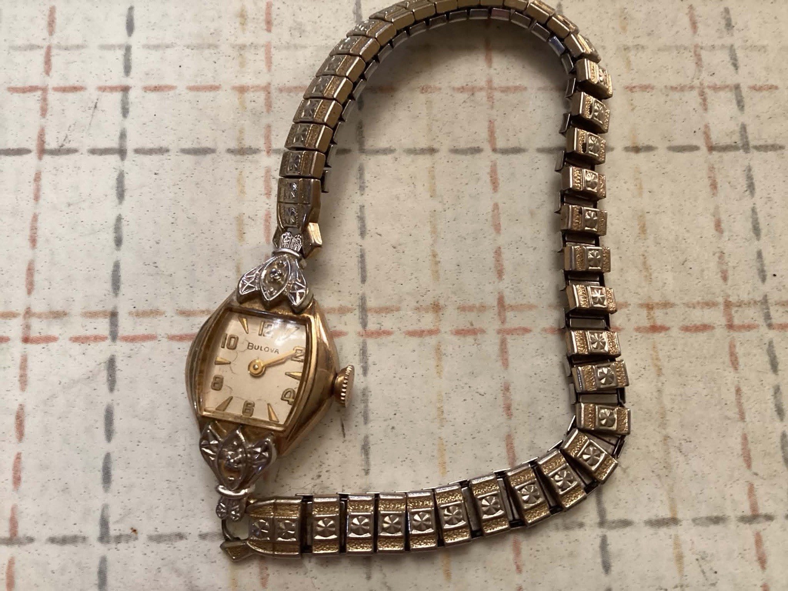 Vintage Bejeweled Bulova M3 Women’s Dress Watch – For parts