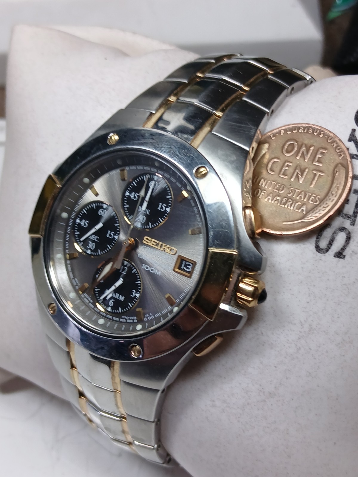 Seiko Coutura 7T02-0FA0 2 Tone Stainless Steel Mens Quartz Watch