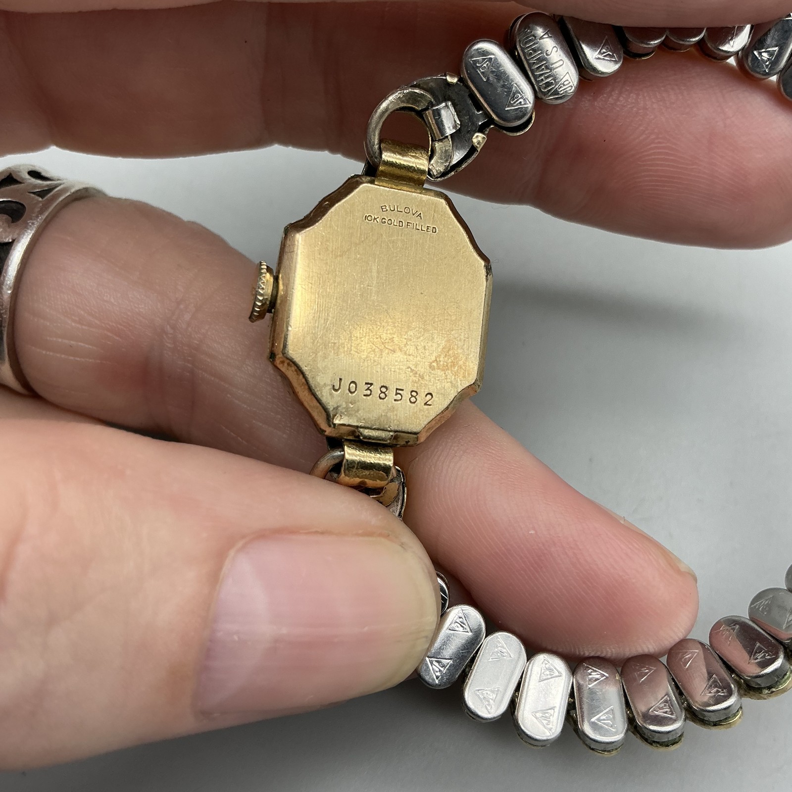 Vintage Bulova Womens Watch 16mm 10K Gold Filled Swiss Manual Wind Bracelet
