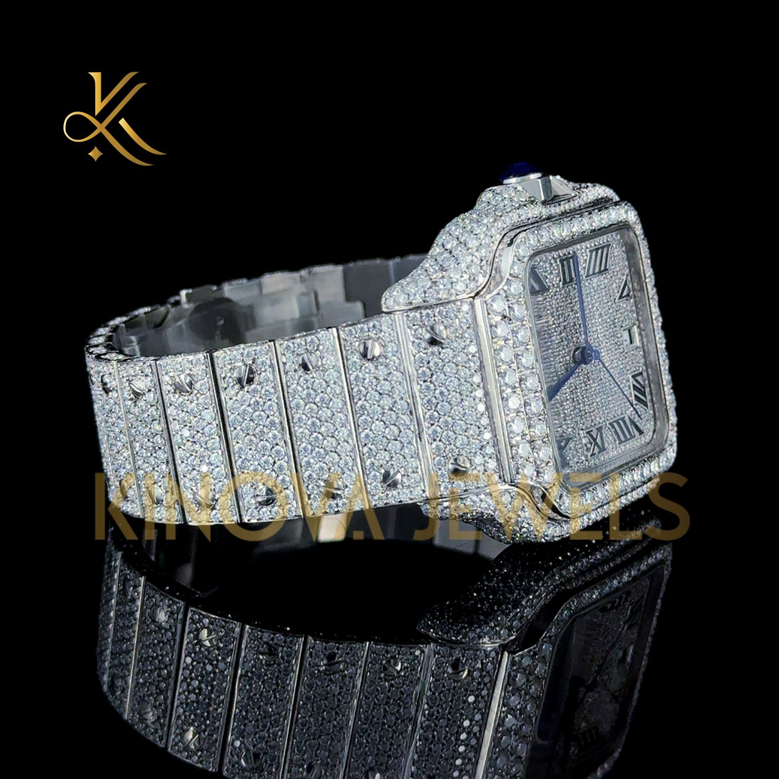 Men’s VVS1 Moissanite Diamond Watch Fully Iced Luxury Bling