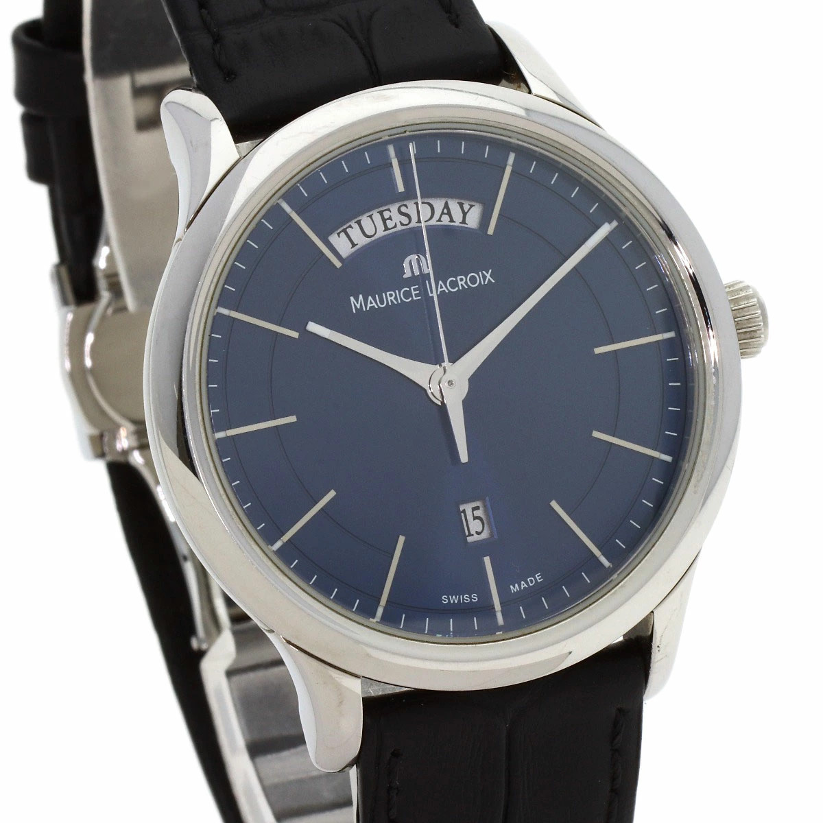 [B1R] Maurice Lacroix Le Classique Stainless Leather Men’s Watch [g3v]