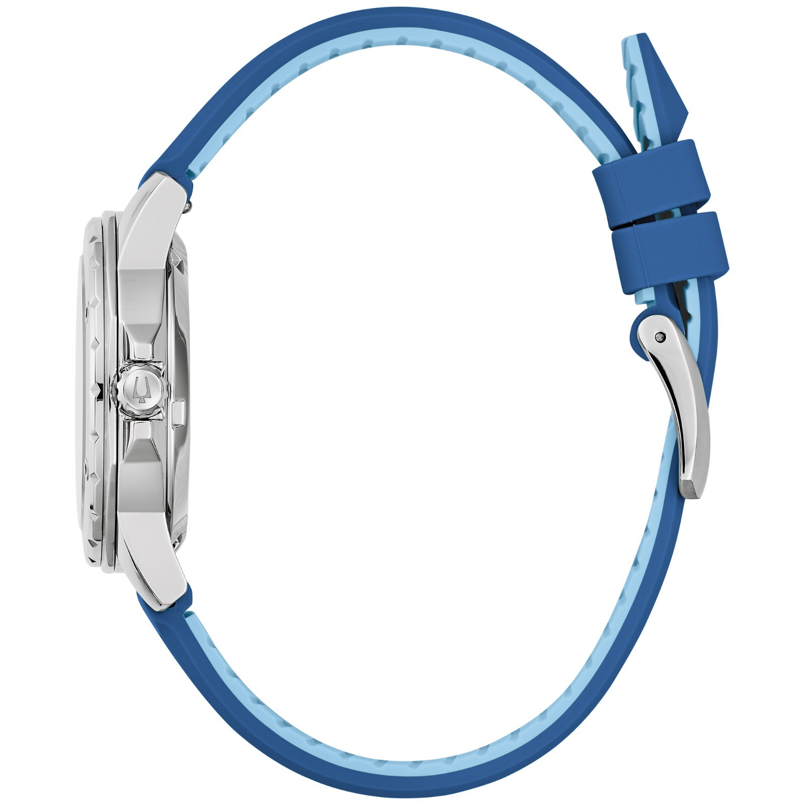 Bulova Women’s Marine Star Automatic Skeleton Blue Silicon Watch 35 MM 96L324