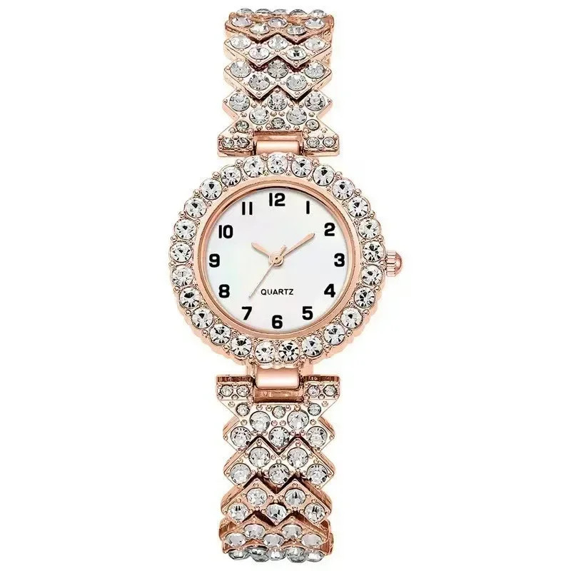 1pcs/2pcs Luxury Fashion Women Watch Set Silver Strap Ladies Quartz