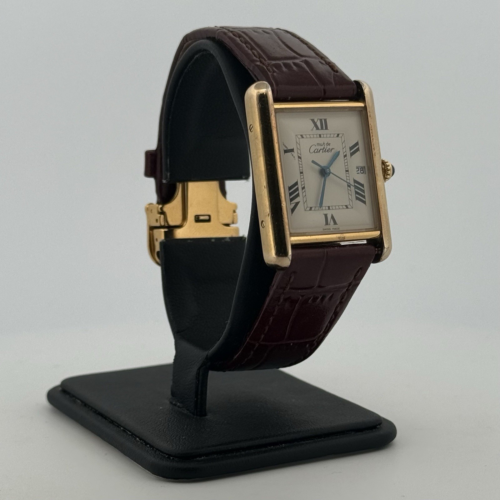 Cartier Must de Cartier Tank Vermeil Date 25mm Quartz Men’s Watch Ref. 2413