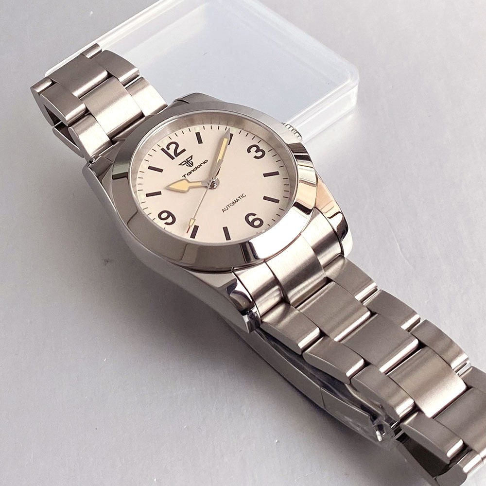 Tandorio 36mm/39mm Explorer Style Sapphire Automatic Men Watch NH35 Glide Clasp
