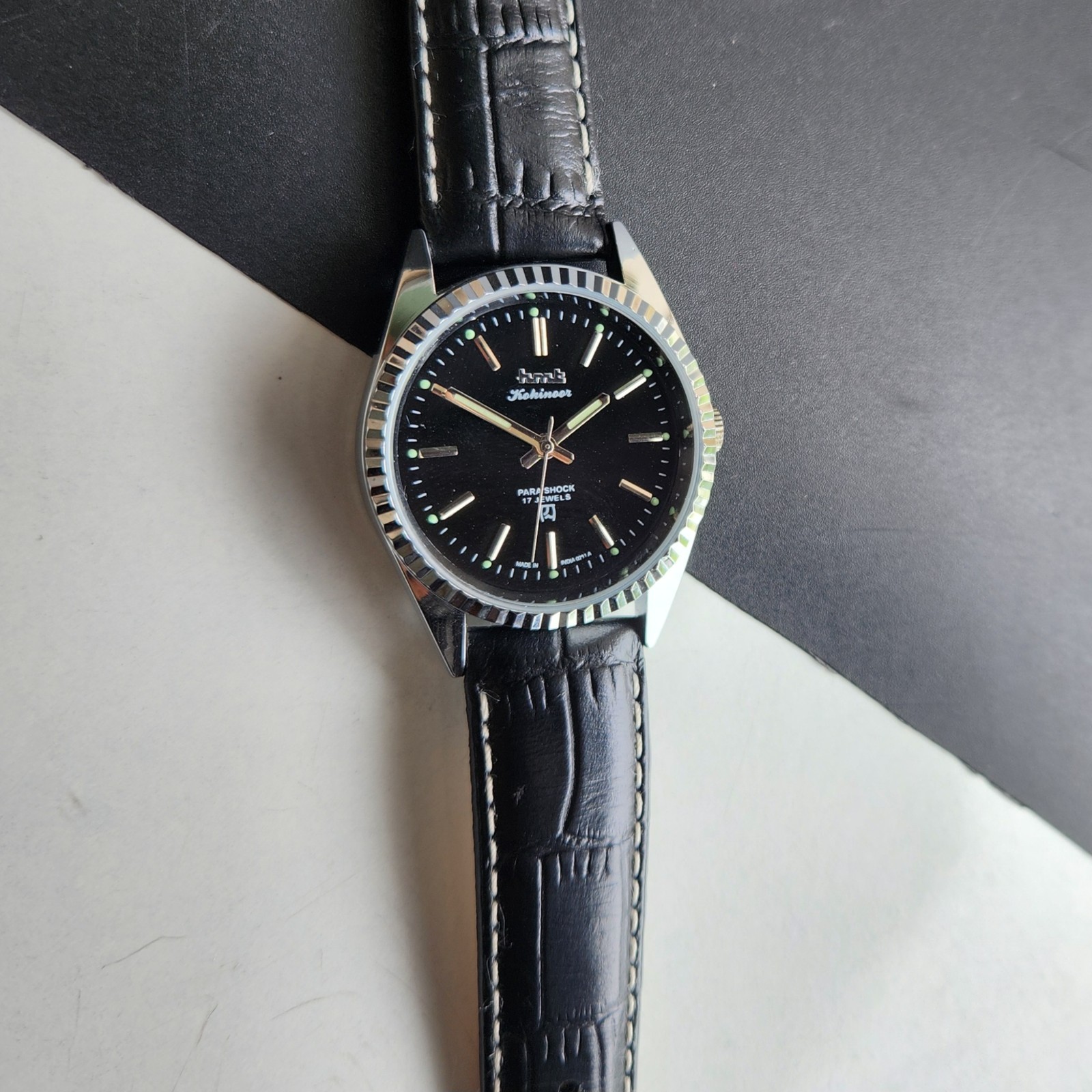 Vintage HMT Kohinoor Fluted Bezel Mechanical Hand Winding Wrist Watch A15