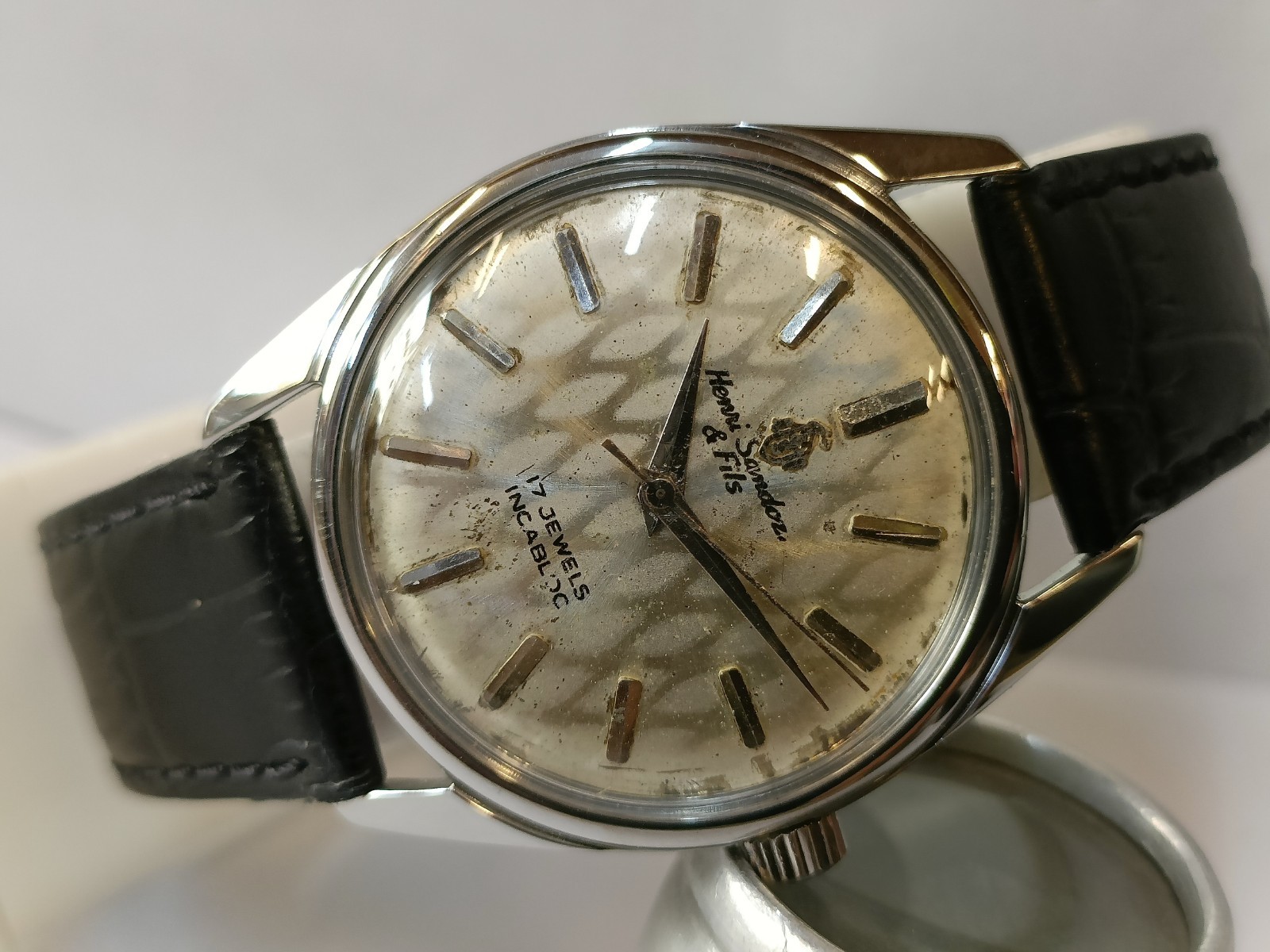 HENRI SANDOZ & FILS WINDING PATINA DIAL 1761Y-88 SWISS MEN’S WORKING CONDITION
