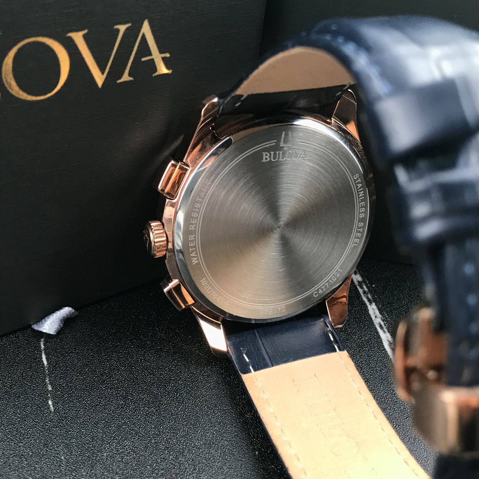Bulova 97B170 Wilton Classic Chronograph Blue Dial Men’s Steel Quartz Watch 45mm
