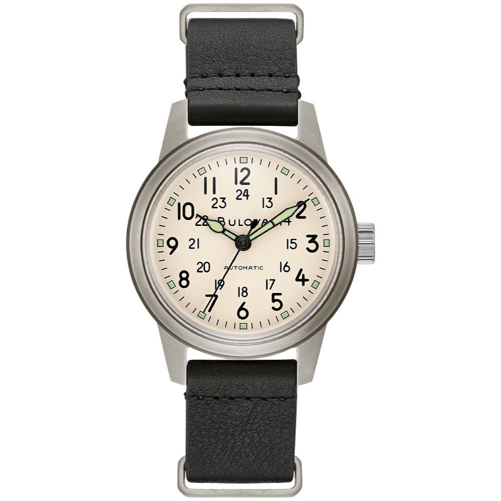 96A246 Bulova Hack Ivory Dial Leather Strap Men’s Watch