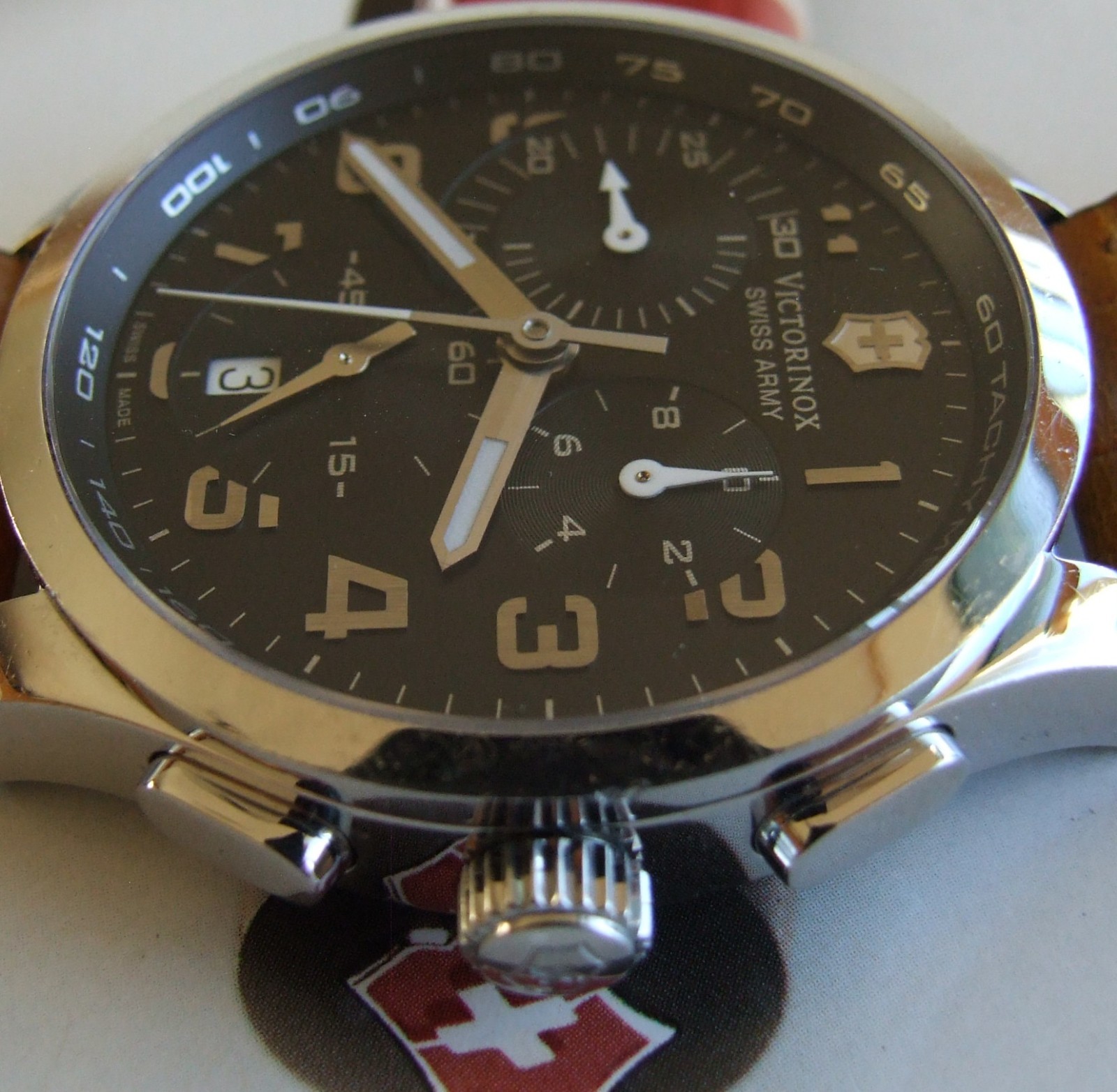 VictorINOX SWISS ARMY+Men’s ALLIANCE CHRONOGRAPH+Sapphire+42mm+OEM Leather Band