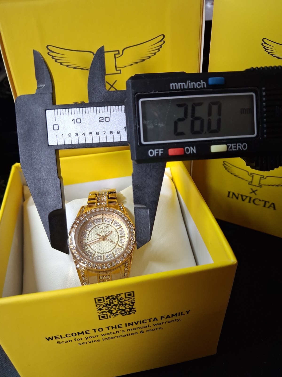 NEW INVICTA 69063 WILDFLOWER GOLD TONE STEEL WOMENS WATCH CRYSTAL DIAL 26MM