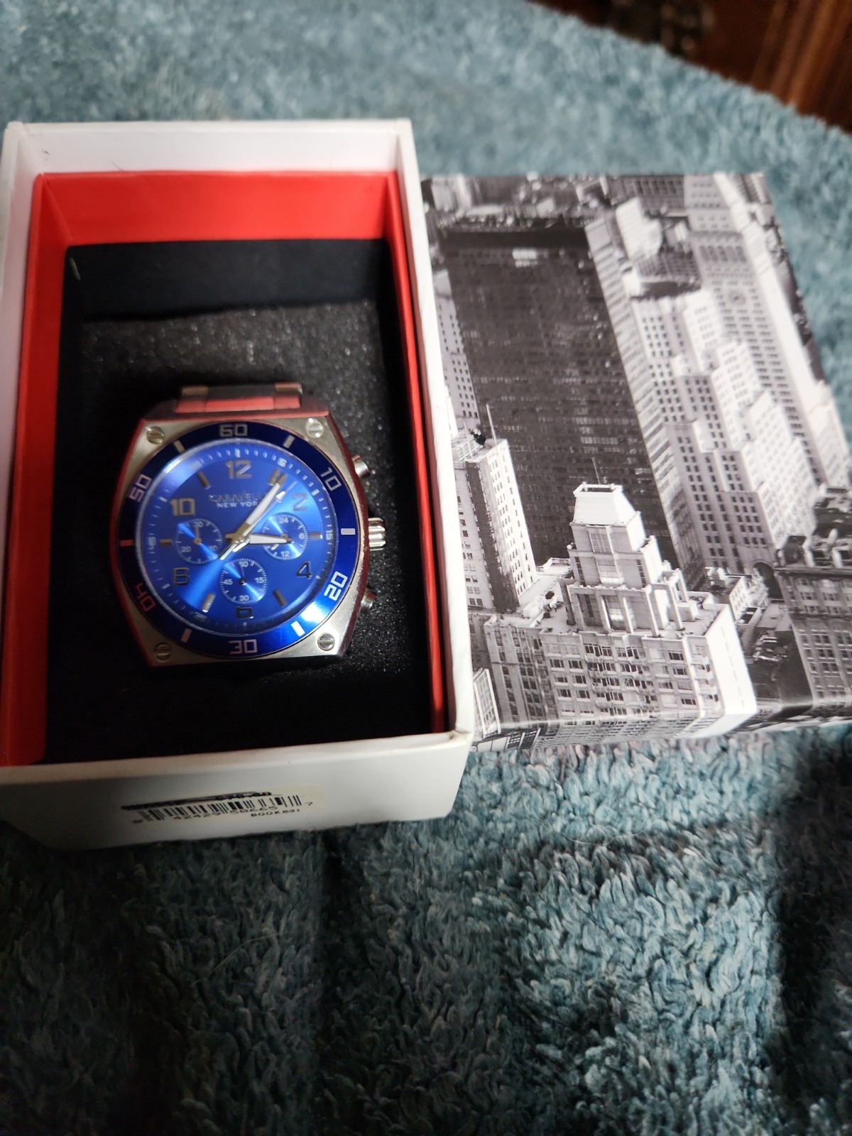 Bulova Caravelle Chronograph Men’s Blue Dial Quartz Watch 45A109