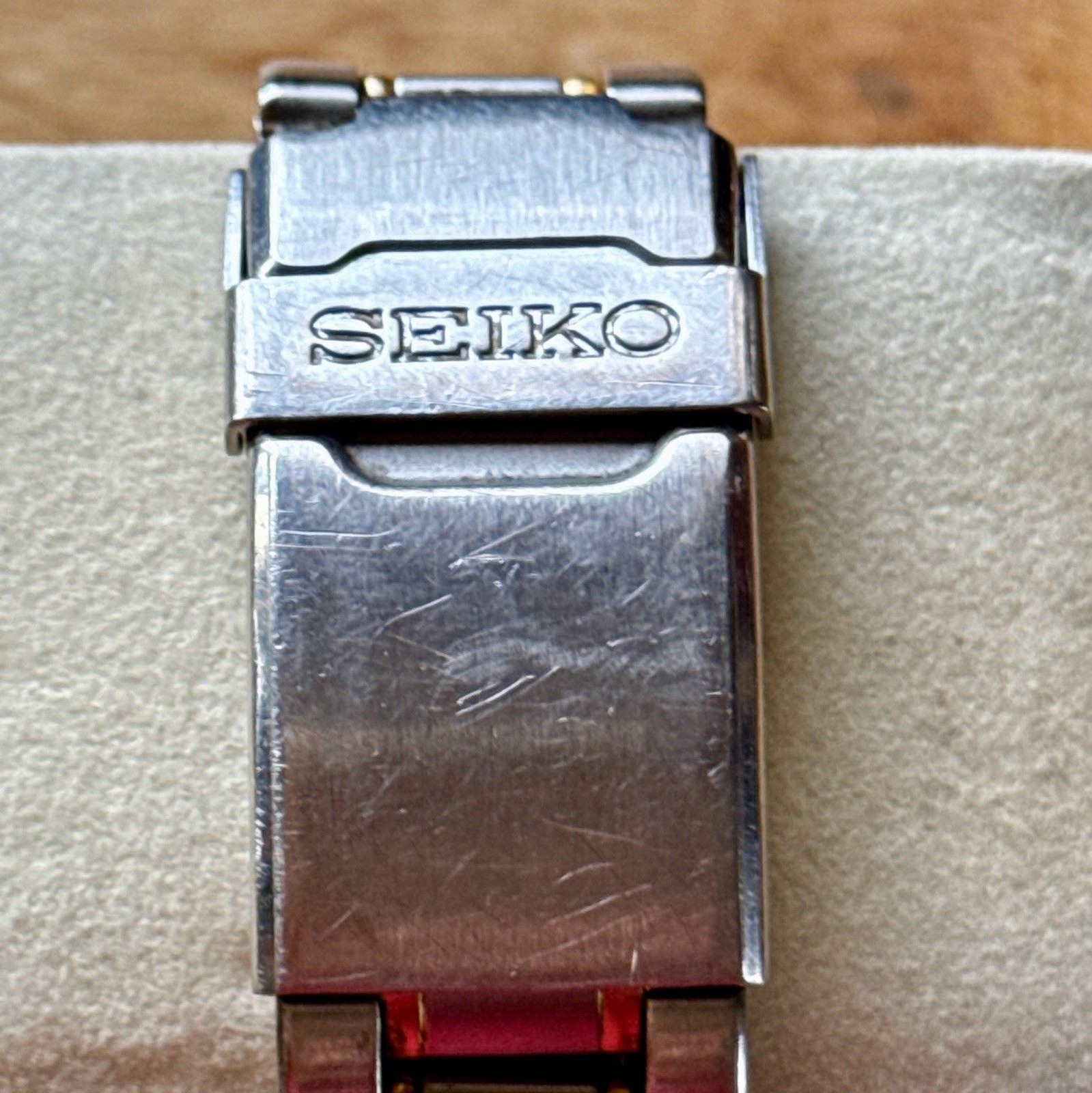 Rare 1989 Seiko Chronograph Sports 150 Watch Green Dial Two Tone Date