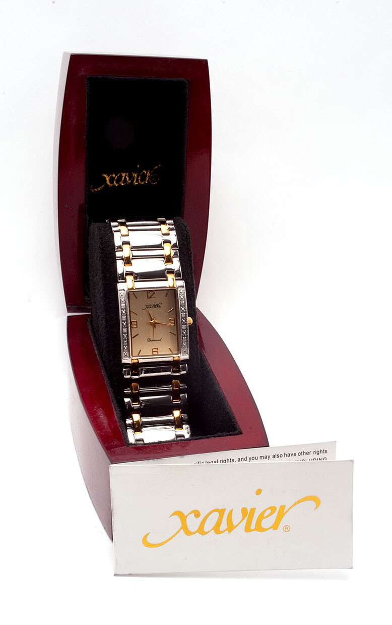 Xavier Womans Diamond Wrist Watch Arabic numerals & stick indexes