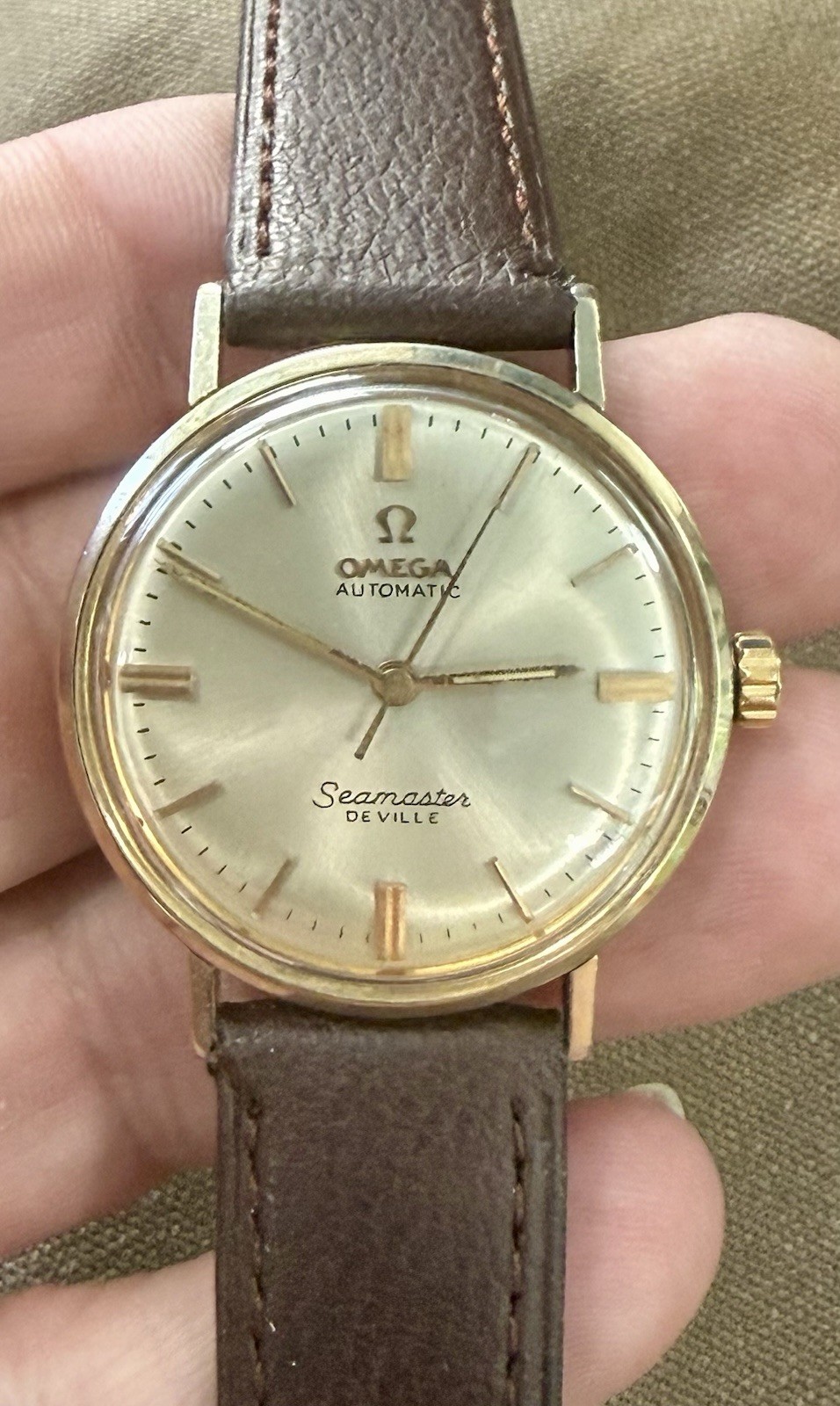 1960’s 14K Yellow Gold Omega Seamaster DeVille Unknown Reference.