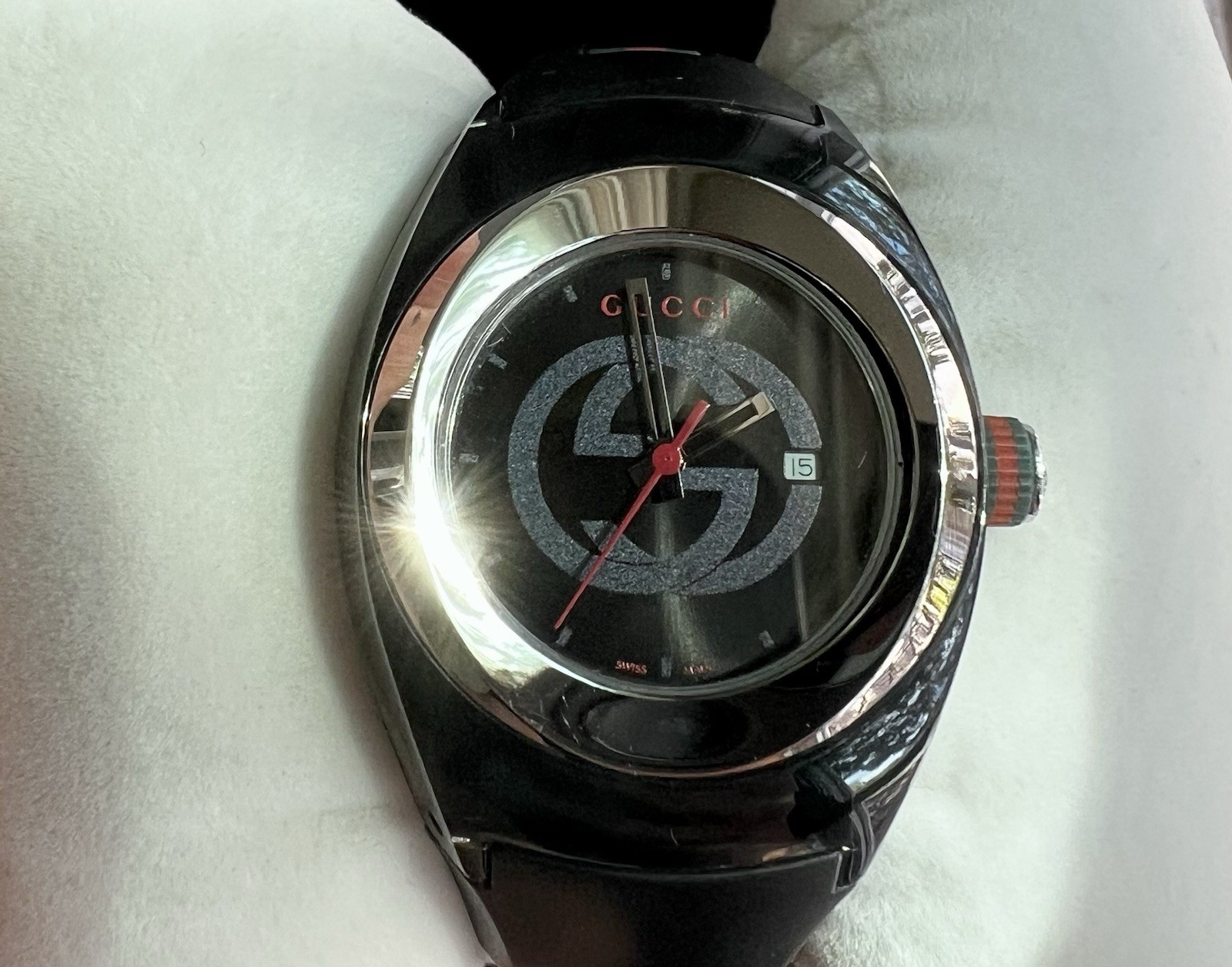 Men’s Gucci Sync Watch YA137101 Black Stainless Steel Rubber Band