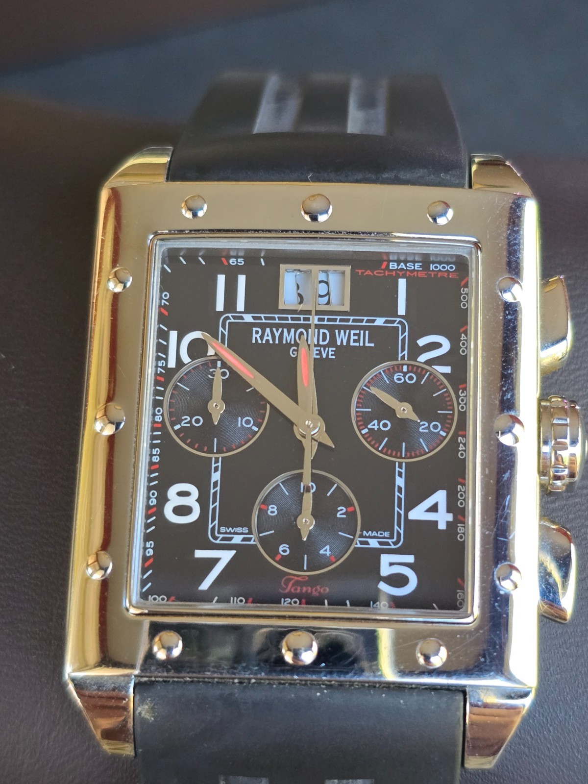 RAYMOND WEIL TANGO CHRONOGRAPH WATCH 4881 WITH RUBBER STRAP / BOX & PAPERS