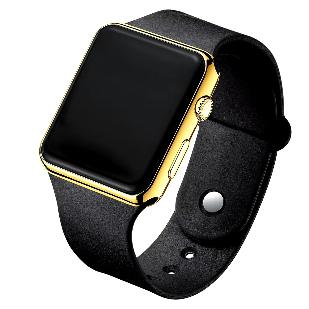 Simple Digital Watch for Men Women Fashion Sport LED Electronic Watch Black Sili