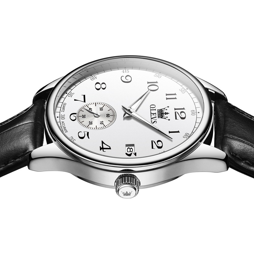 OLEVS Japan Movement Luxury Classics Man Gift Leather Quartz Wristwatch 3622