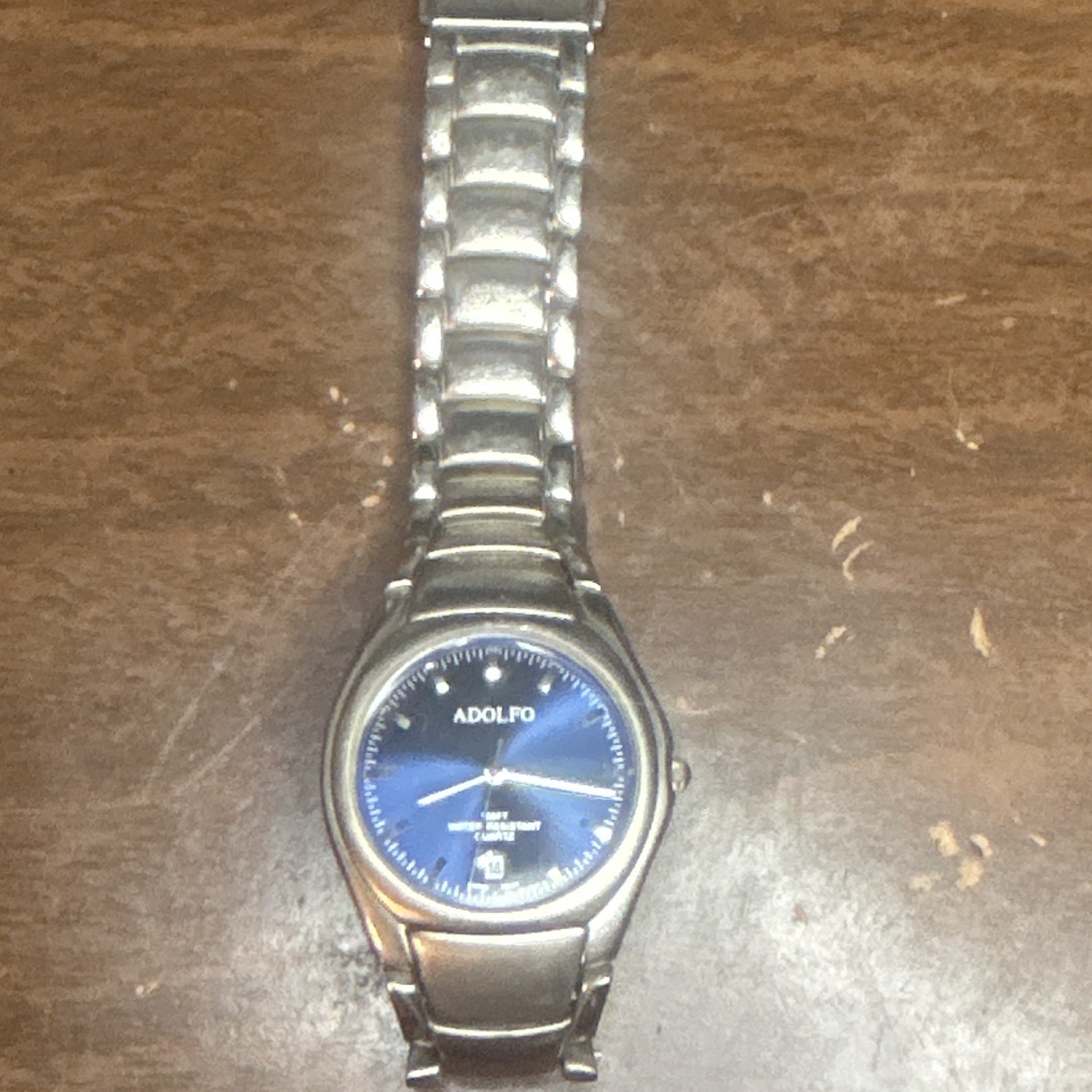 Adolfo AF1168 Men’s Blue Sunray Dial Quartz Watch–Date, 100FT WR, Japan Movement
