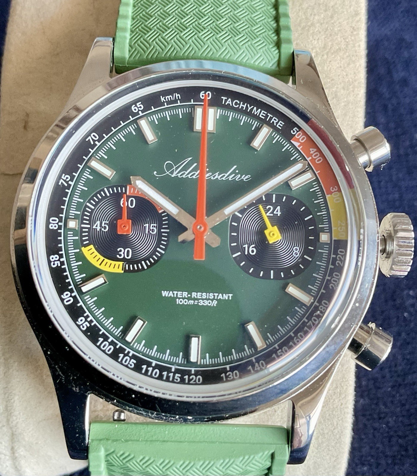 Brand New Addiesdive Sport Diving Chronograph Domed Crystal Original Box