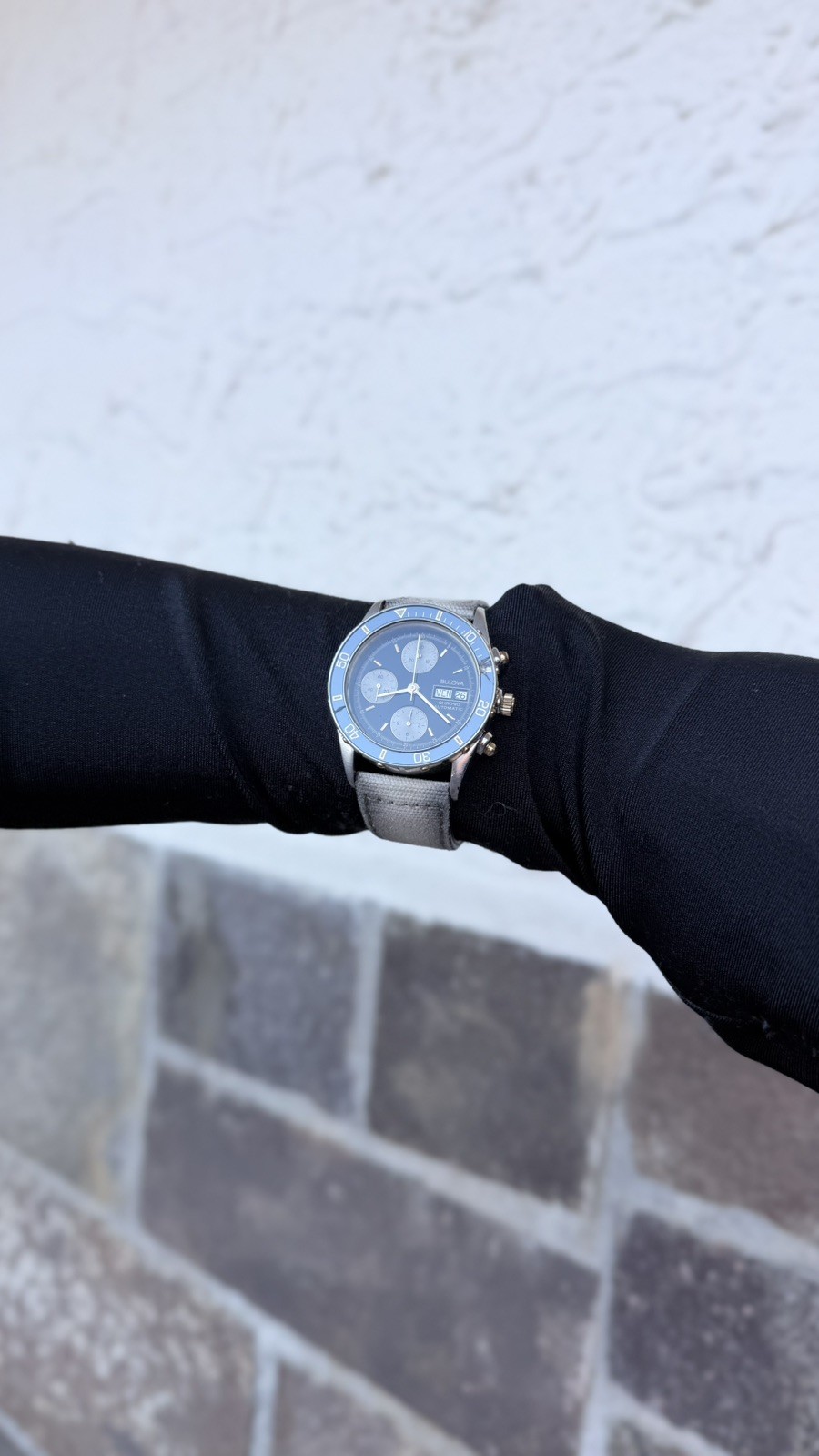 Bulova Valjoux 7750 39mm Automatic Chronograph Steel Bezel