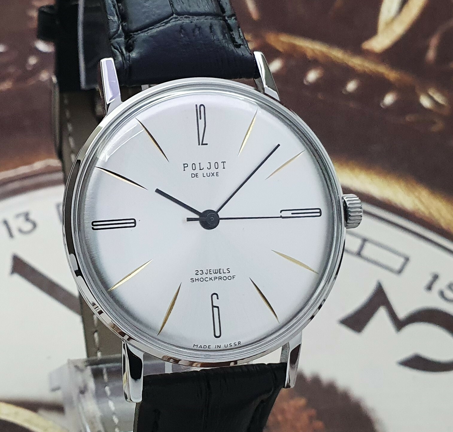 Vintage Watch USSR Poljot De LUXE Ultra SLIM Soviet Men’s Wristwatch 2209