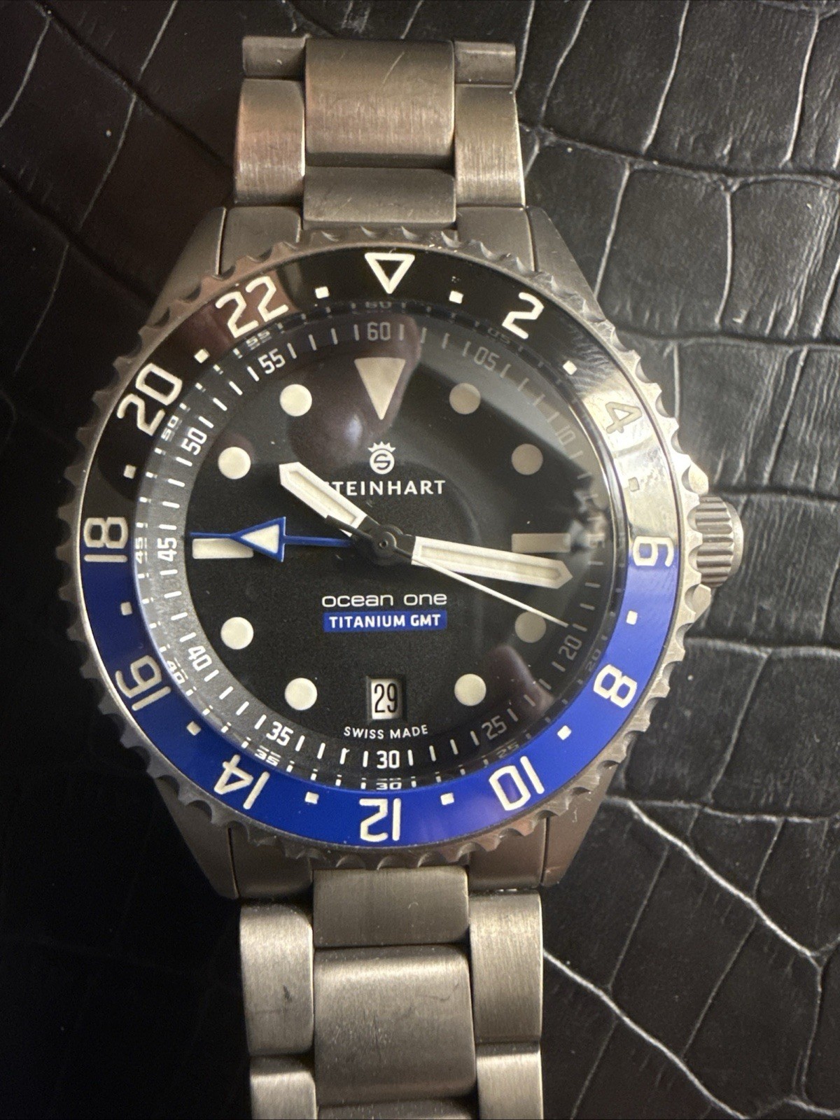 Steinhart Ocean 39 GMT Titanium Limited Ceramic Bezel Full Set Box And Papers