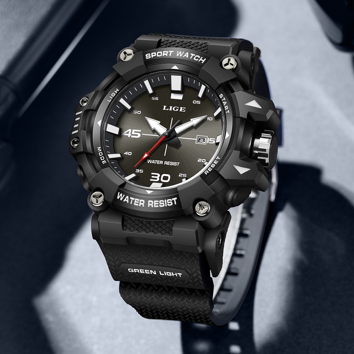 LIGE Men Watch Quartz Date Luminous Waterproof Classic Electronic Boy Wristwatch