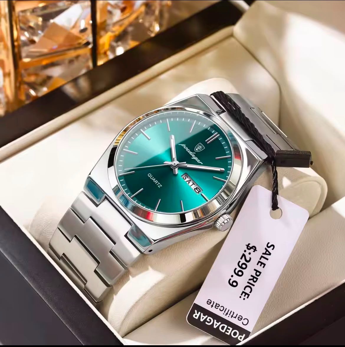 POEDAGAR Luxury Men’s Watches Waterproof Luminous Date Week Men Watch Stainless