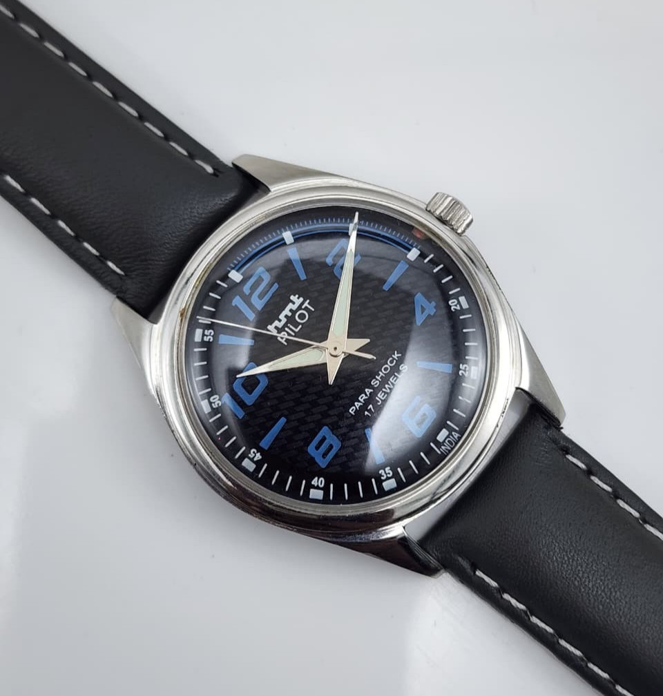 HMT Pilot Black Dial Para Shock 17 Jewels Hand winding For Men’s Wrist Watch