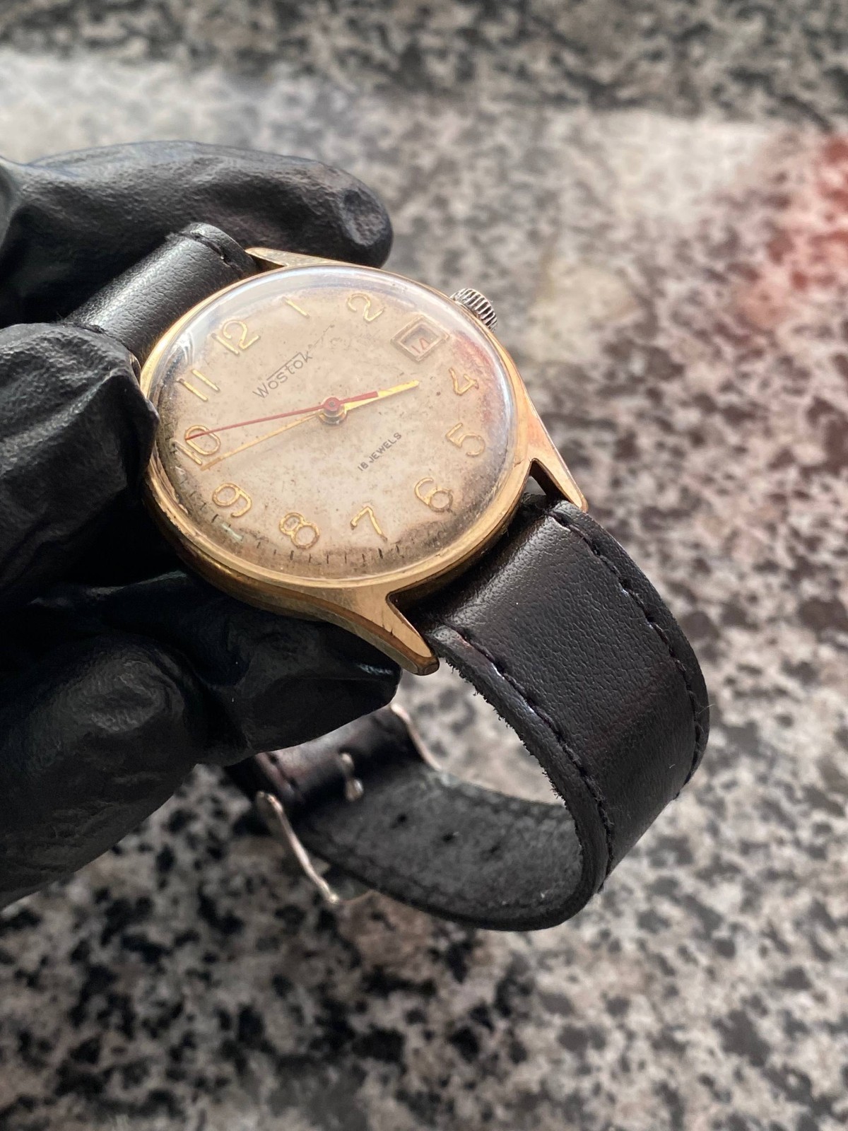 Vintage Rare Wostok Watch Soviet USSR Vostok mechanical Wristwach Gold Plated AU