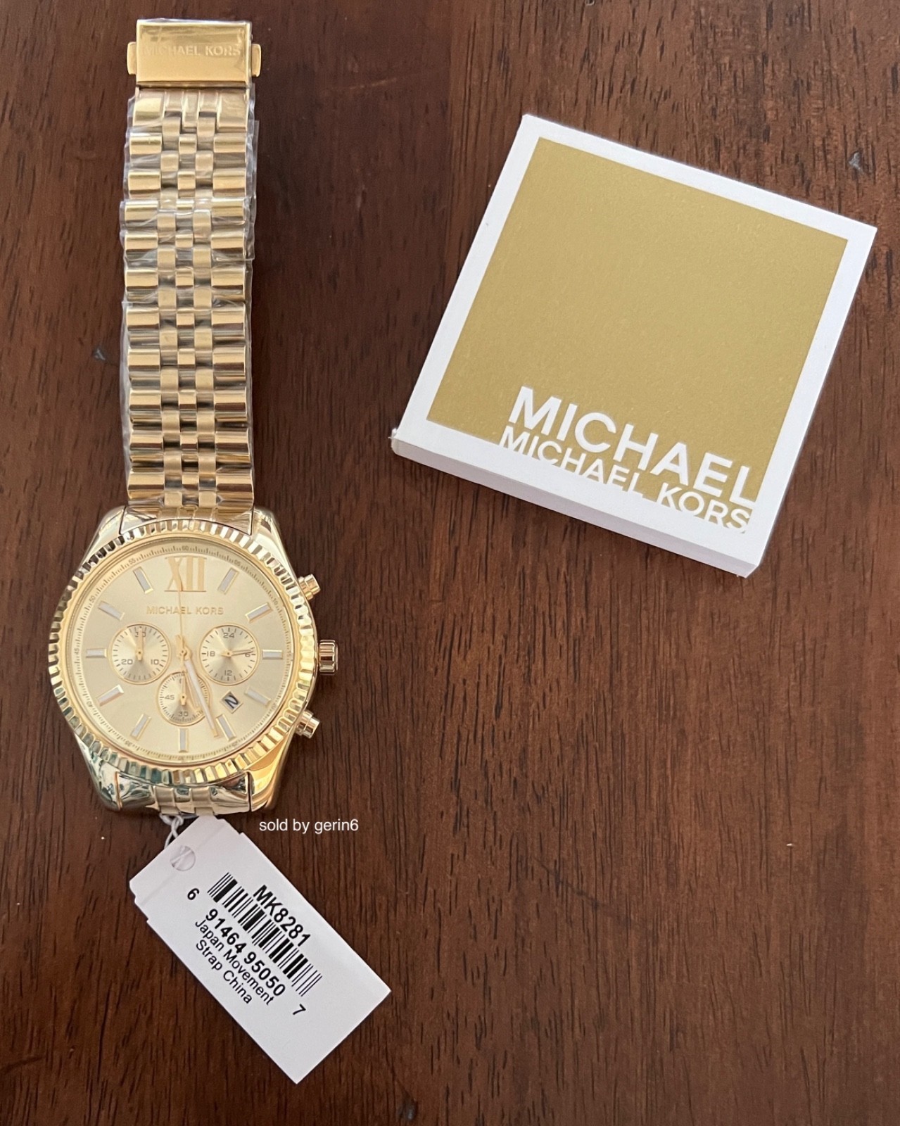 Michael Kors Lexington Gold Watch 45mm, Water Resistant, MK8281, New In Box