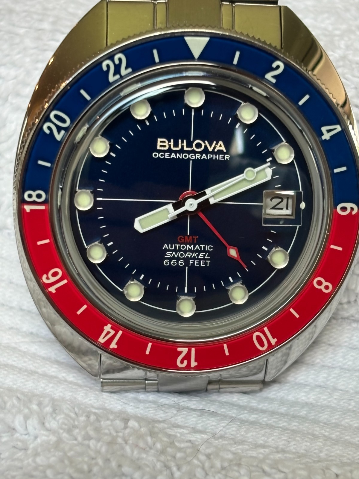 Bulova Oceanographer GMT Pepsi Devil Diver Automatic 96B405